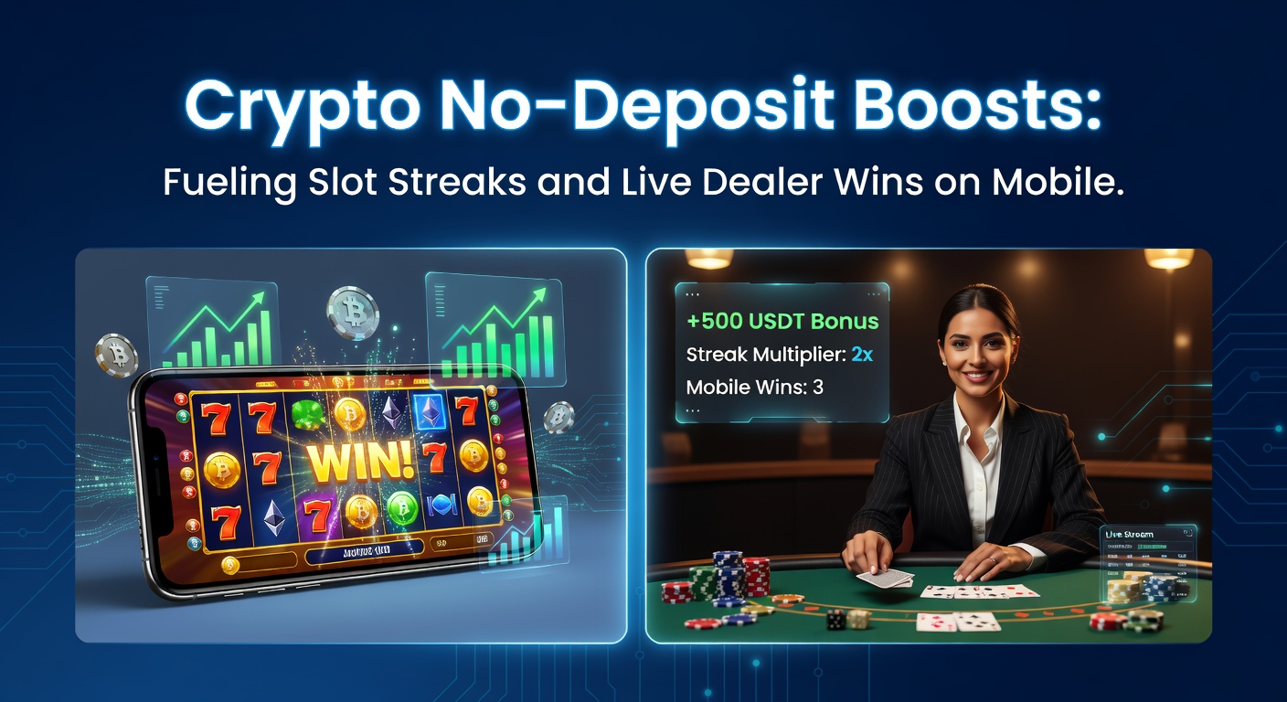 Live dealer roulette table on a smartphone, with crypto wallet connected and no-deposit boost balance visible, chips stacking up during a winning spin