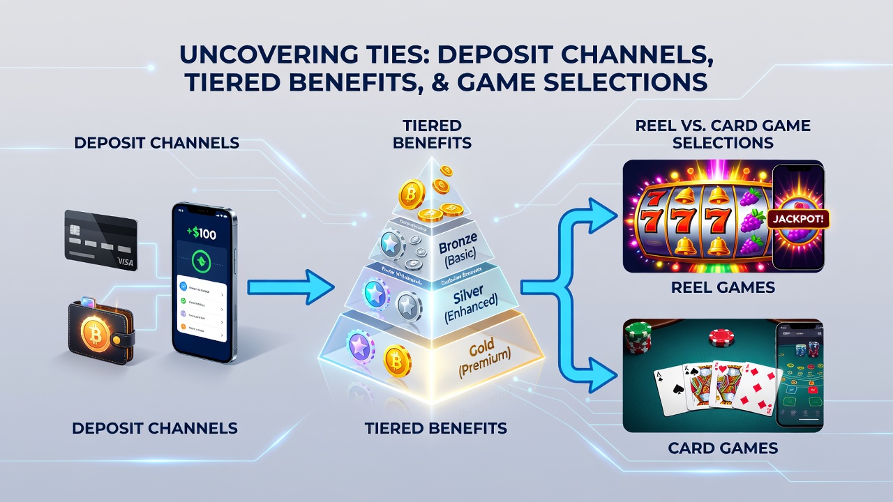 Smartphone screen displaying gambling app interface with deposit options and game categories